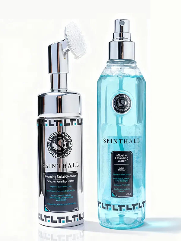 Kit Skinthall Dupla Limpeza Facial com Sabonete Espumante e Água Micelar