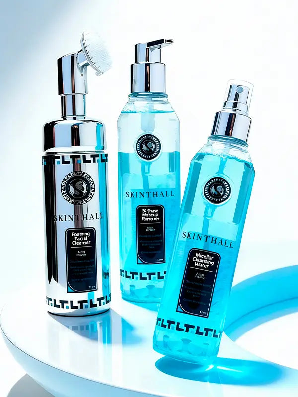 Kit Skinthall Rotina Completa de Limpeza Facial 3 Passos (Sabonete + Demaquilante + Água Micelar)